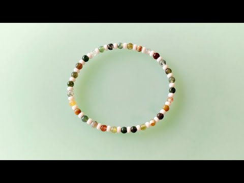 천연석 & 씨드비즈 비즈팔찌 만들기│우레탄줄 매듭 완벽하게 숨기는 매듭 마무리 방법 DIY Gemstone & Seedbeads Beads Bracelet Pulsera