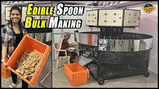 Edible Spoon Mega Factory π΅βπ«π± (You can even eat the spoon)π₯
