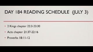 Day 184 A Year Through The Word