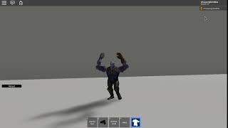 Thanos doing the default dance but it is in roblox