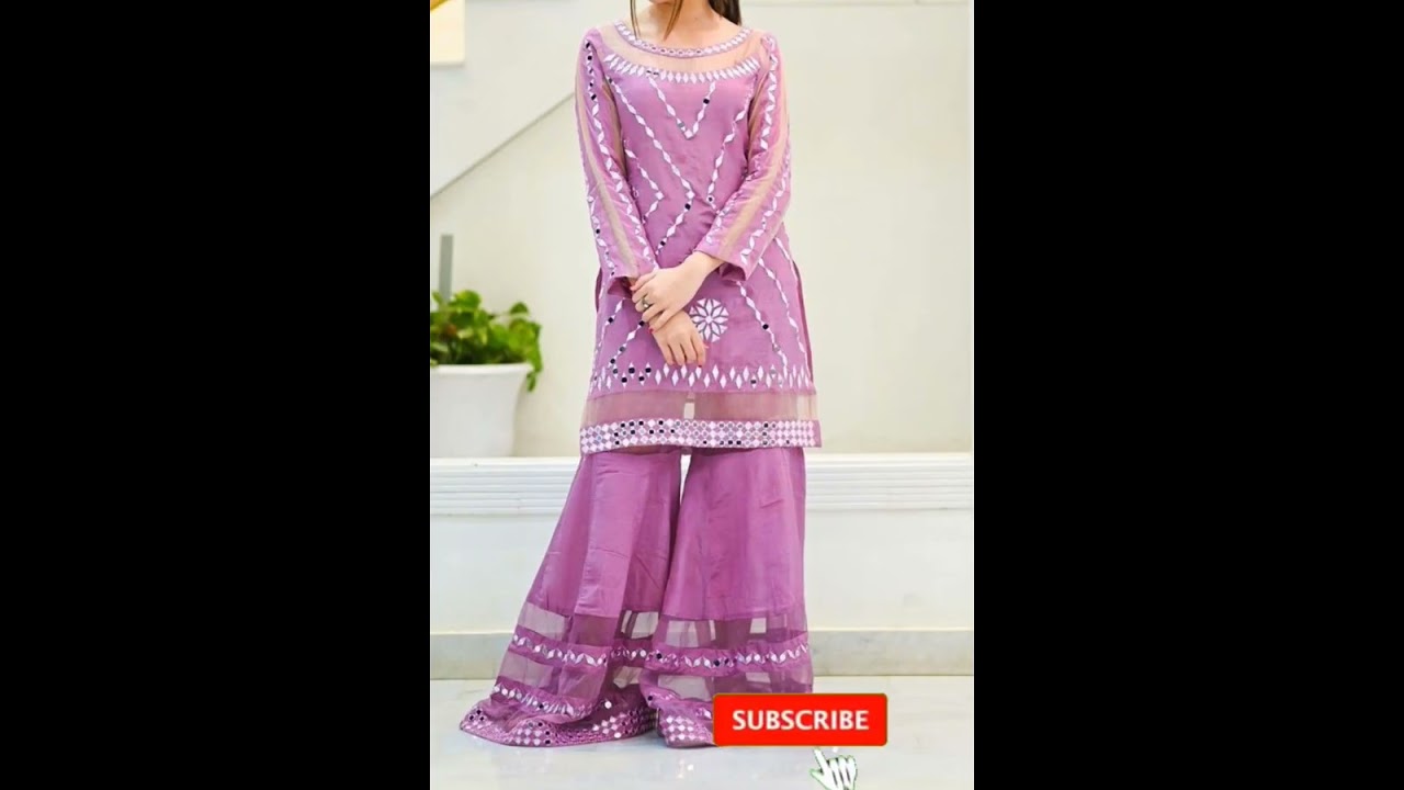 Mirror lace work Eid special dress Designs 