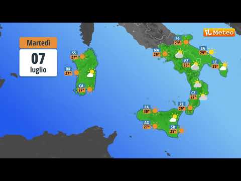 Video Meteo, previsioni e tendenza meteo Italia Martedì 07 luglio 2026