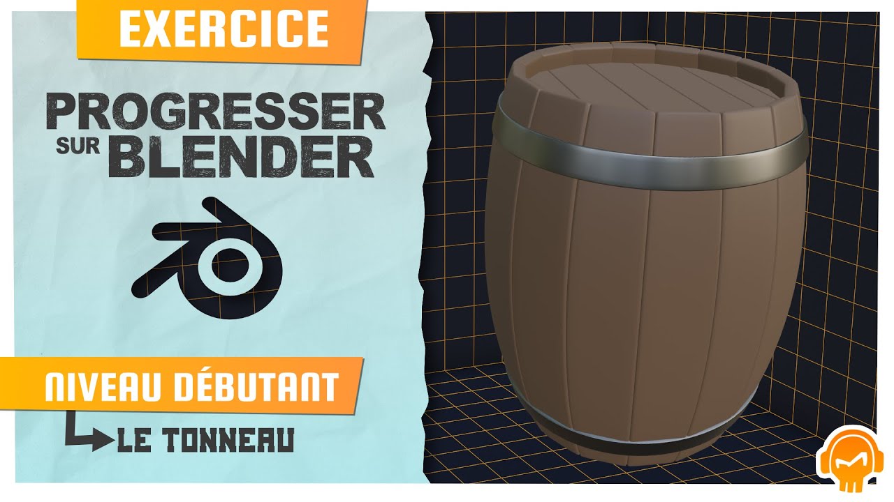 Progresser sur Blender - Exercice niveau débutant - Le Tonneau