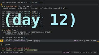 Advent of Code 2023 in Janet - Day 12