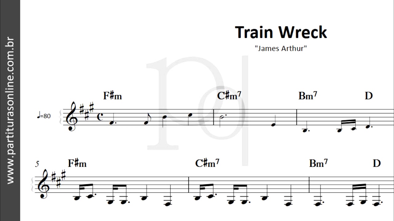 Train Wreck James Arthur Partitura Youtube