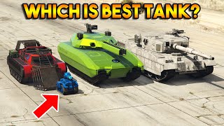 GTA 5 ONLINE : RHINO VS KHANJALI VS RC TANK VS SCARAB (WHICH IS BEST TANK?)