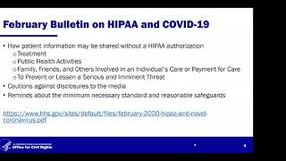 OCR Update on HIPAA and COVID-19