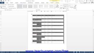 Word 2013 Tutorial Formatting Tables Microsoft Training Lesson 16.11