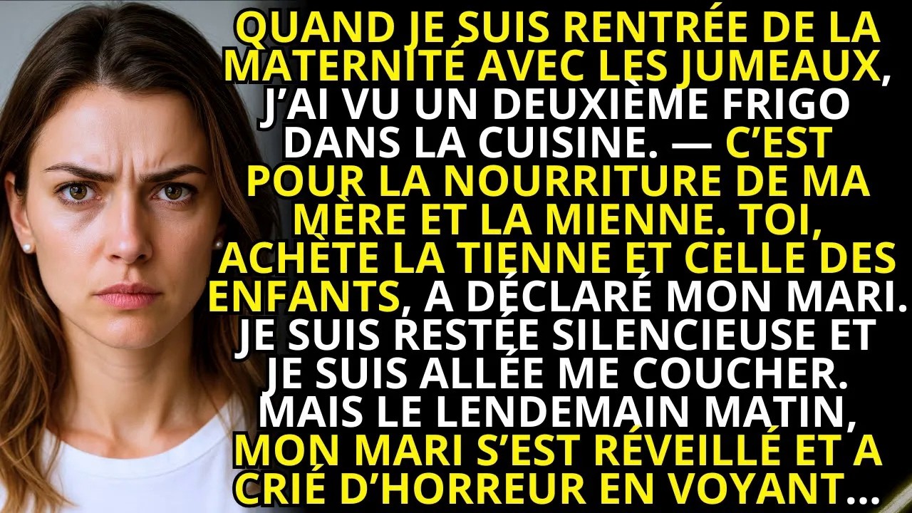 Ce matin-là, j’ai découvert que mon mari avait mis un cadenas sur le frigo. Pour m’empêcher de manger. Mes jumeaux de huit mois pleuraient dans leur parc. Lui, il était déjà parti au travail,...