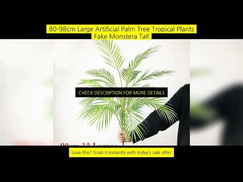 80-98Cm Large Artificial Palm Tree Tropical Plants Fake Monstera Tall Potted