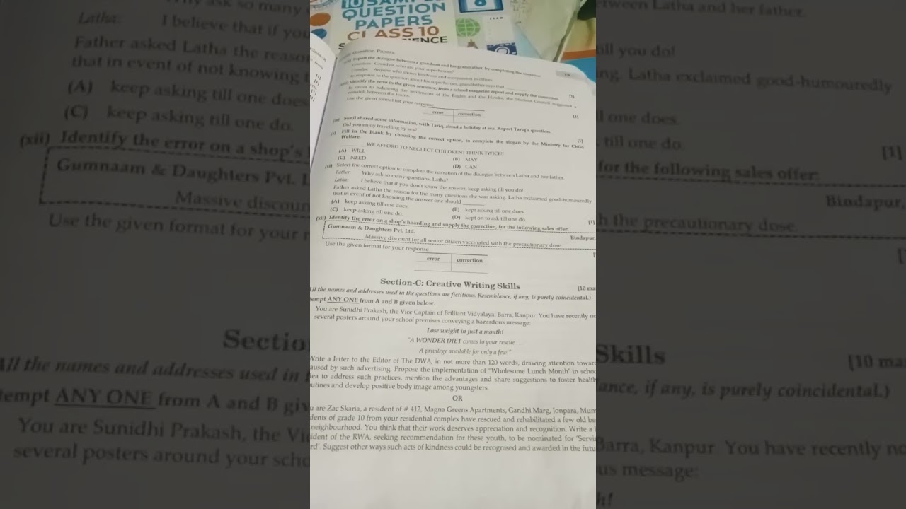cbse 10th best sample paper of English & literature 2022-2023