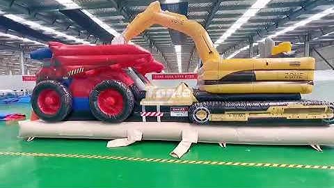 TL1840+Construction Zone Works Vehicle Inflatable Obstacle Course👏🏃