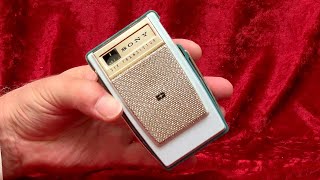 Sony rare 1960 shirt-pocket transistor radio - mid-century - changing batteries in electronics