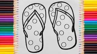 Mewarnai gambar sandal.