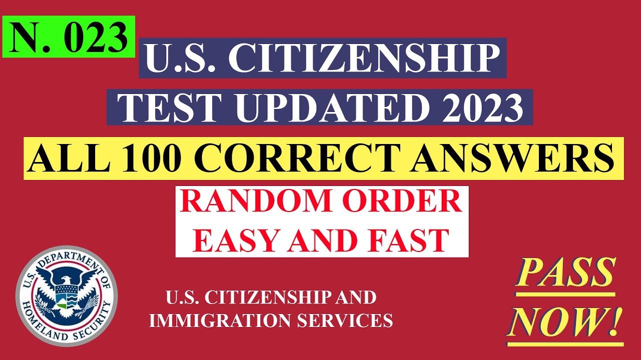 2024 100 Civics Questions Random Order for the U.S. Citizenship Test