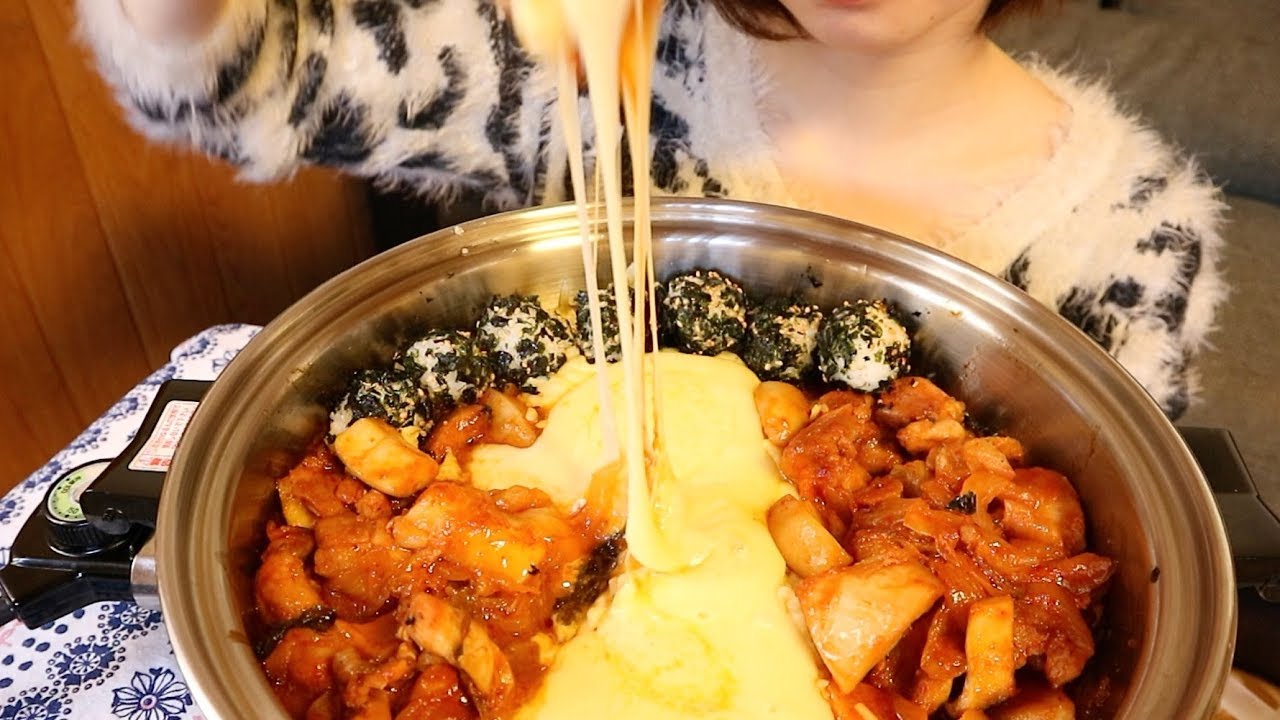 ASMR☆咀嚼音 チーズタッカルビを食べる！ eatingsound