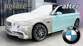 BMW 5 Series Color Change Glacier Blue #PaintProtectionFilm