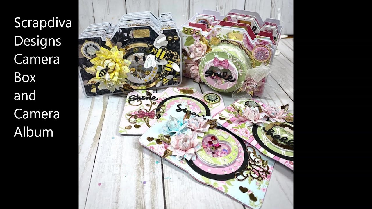Scrapdiva Designs -Camera Box and Camera Bee Themed Mini Album.