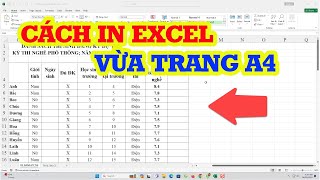 Cách in Excel vừa trang giấy A4 hướng dẫn chi tiết