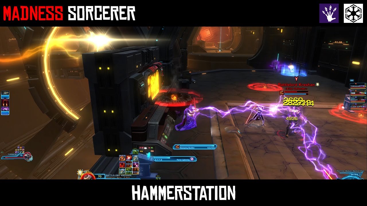 SWTOR Madness Sorcerer | Veteran Flashpoint | Hammerstation Full Run | Level 70 | 2018 Gameplay