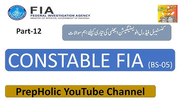 Constable/Lady Constable Test Preparation|| FIA Constable Test Preparation||Part-12