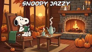 🎃 Snoopy Pumpkin Sunset 🍂 Warm Jazz Beats for Relaxing & Studying ☕Relaxing Lofi for Calm Day