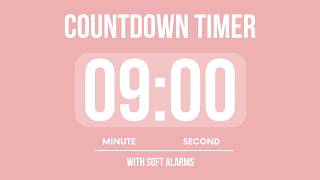 9 MINUTE COUNTDOWN TIMER ⏳ WITH SOFT ALARMS 🌸