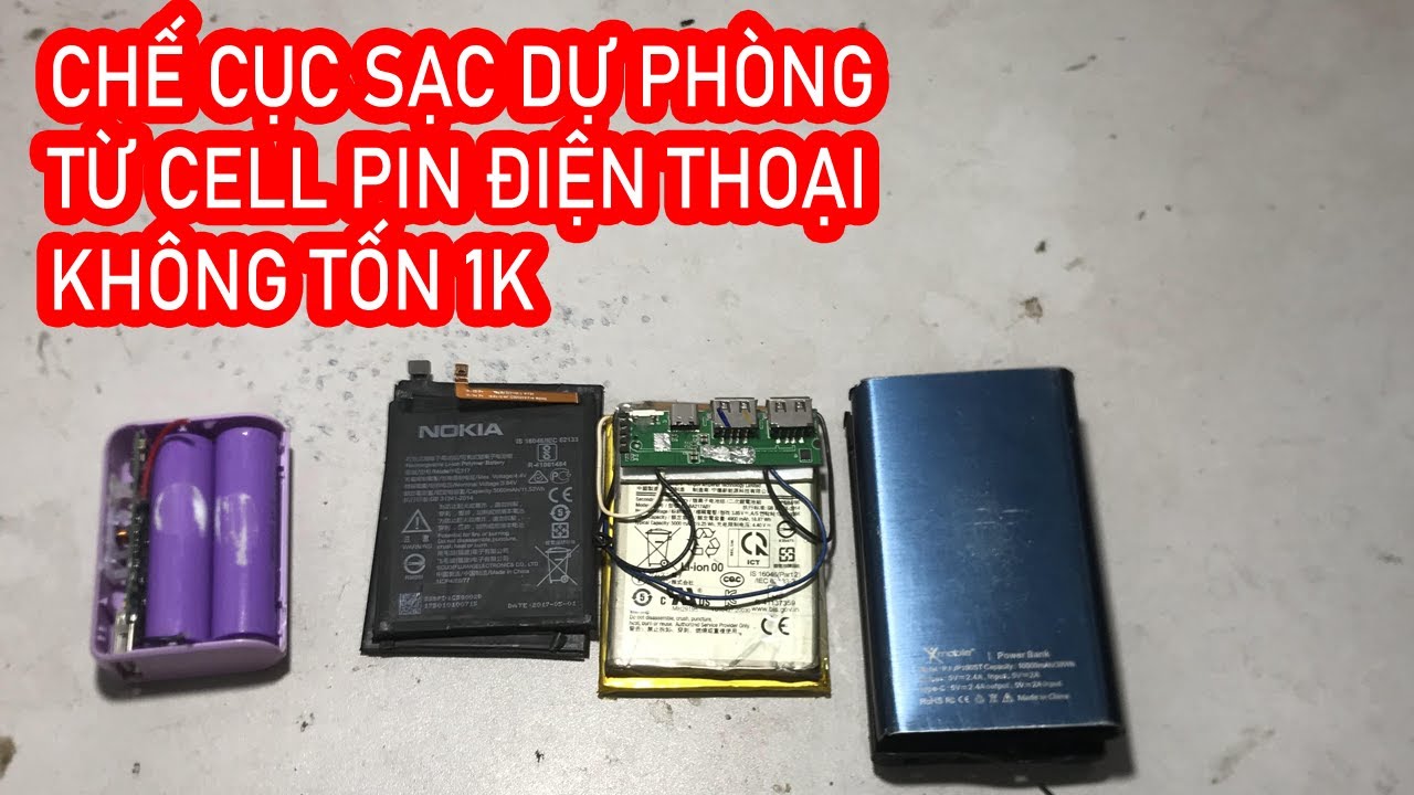 Chế Cục Sạc Dự Phòng Từ Những Cục Pin Điện Thoại Củ Không Tốn 1K - YouTube