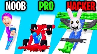 NOOB vs PRO vs HACKER In HUMAN VEHICLE!? (ALL LEVELS!) screenshot 4