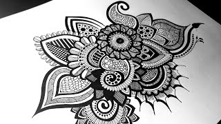 Zentangle Inspired art #1 | Mandala art | Easy step by step art