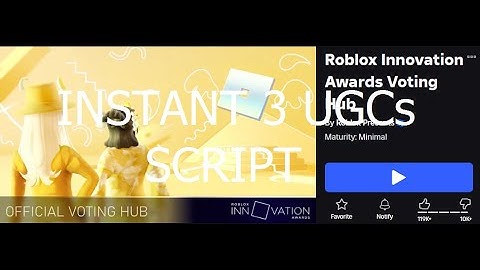 Roblox Innovation Awards Voting Hub UPDATED instant 3 UGCs script [Roblox Exploiting]