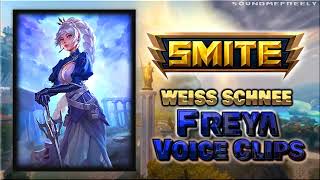 All Weiss Schnee Freya Voice Clips • Smite • All Skin Voice Lines (Kara Eberle) 2014