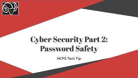 Cyber Security Part 2: Password Safety