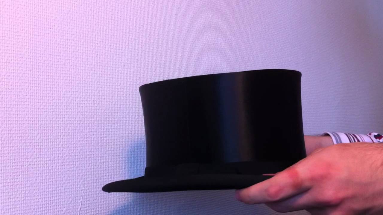 Vintage black silk top hat, size 6 7/8 (56)