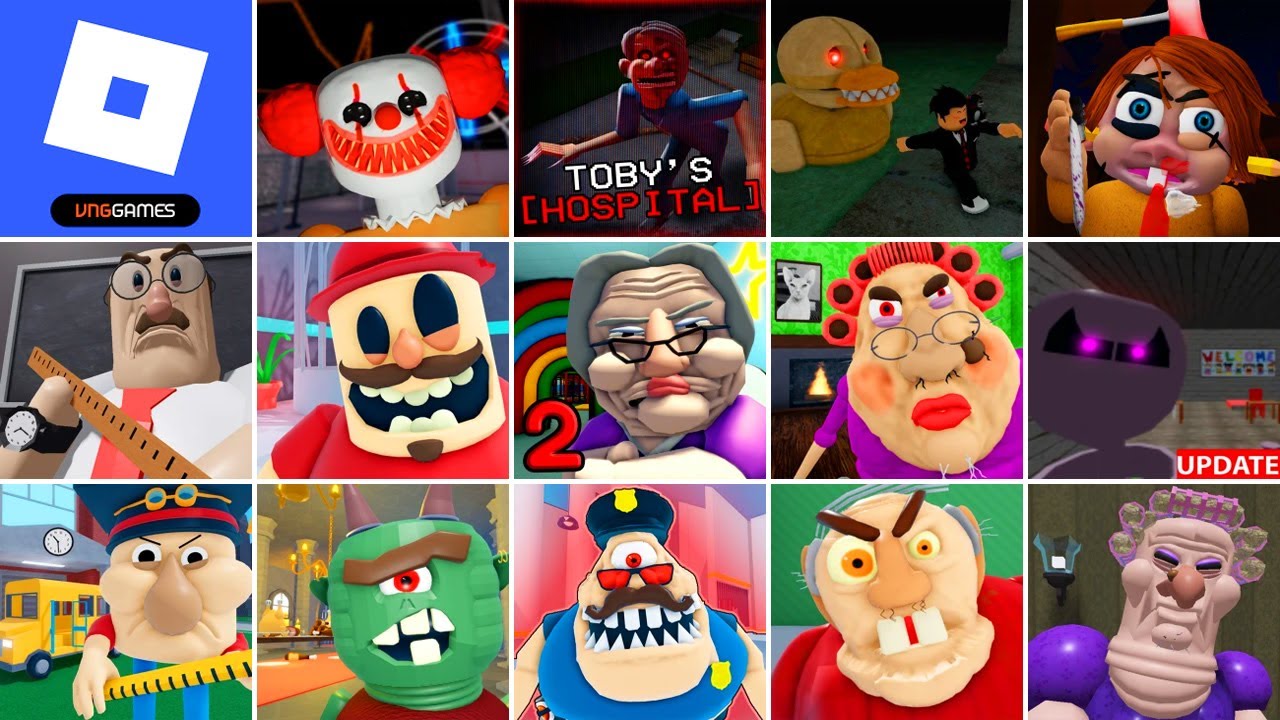 Roblox, MR CRAZY'S CARNIVAL, Toby's HOSPITAL, RUN FROM TRON, EVIL CHUCK, GREAT SCHOOL BREAKOUT!