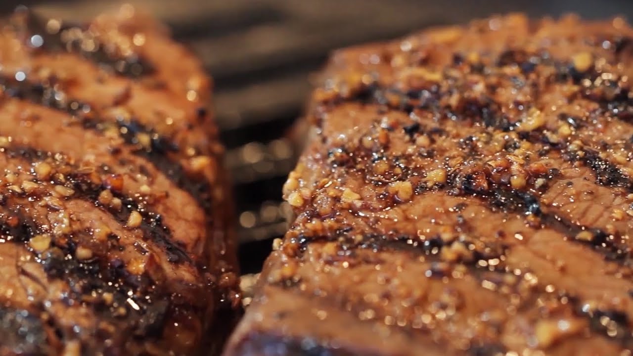 Omaha Steaks, top sirloin with Omaha steak seasoning. Before, during and  after. Plus the veggie that makes your pee smell. 😋 : r/grilling