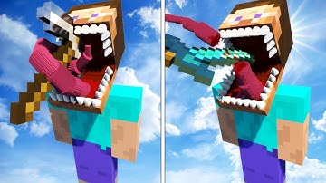 MINECRAFT TOOLS vs NIGHTMARE STEVE With TONGUE! | Experiments in Teardown