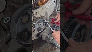 Ford edge power pump belt installation trick #automotive #garage #mechanic