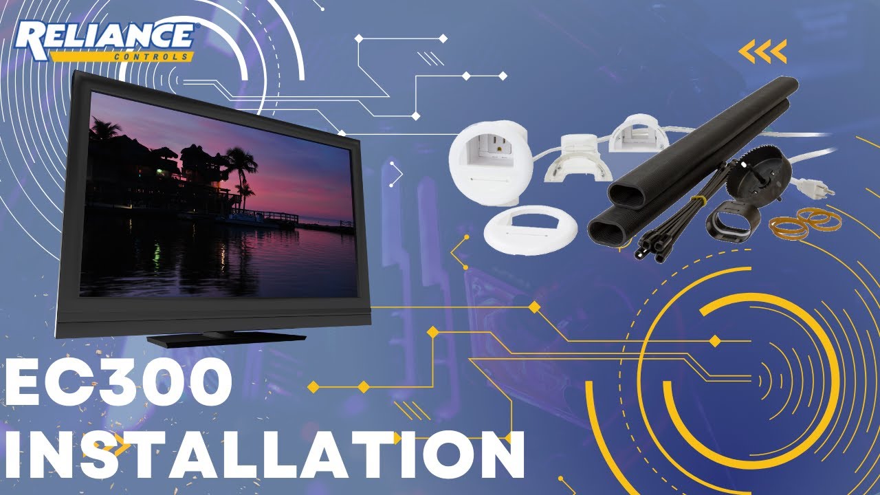 Установка настенного кожуха для плоского телевизора EC300 и комплекта питания