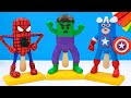 Ice Cream mix Superheroes with clay 🧟 Hulk, Captain America, Spiderman 🧟 Polymer Clay Tutorial