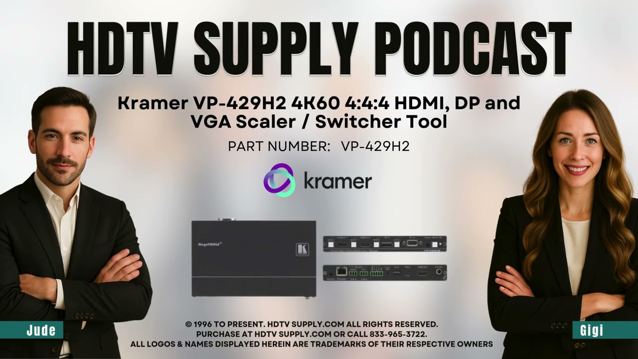 Kramer VP-429H2 4K60 4:4:4 HDMI, DP and VGA Scaler / Switcher Tool