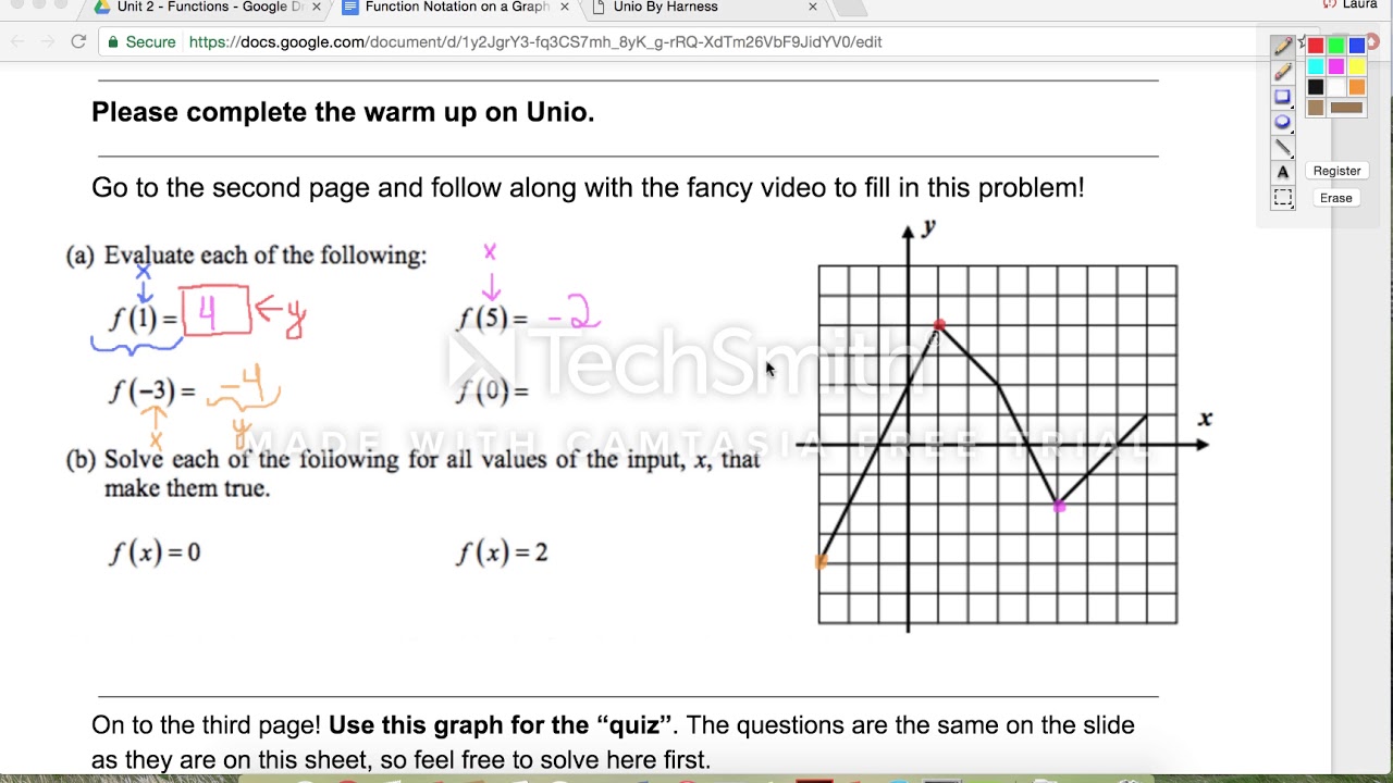 Function Notation on a Graph Part 1 - YouTube