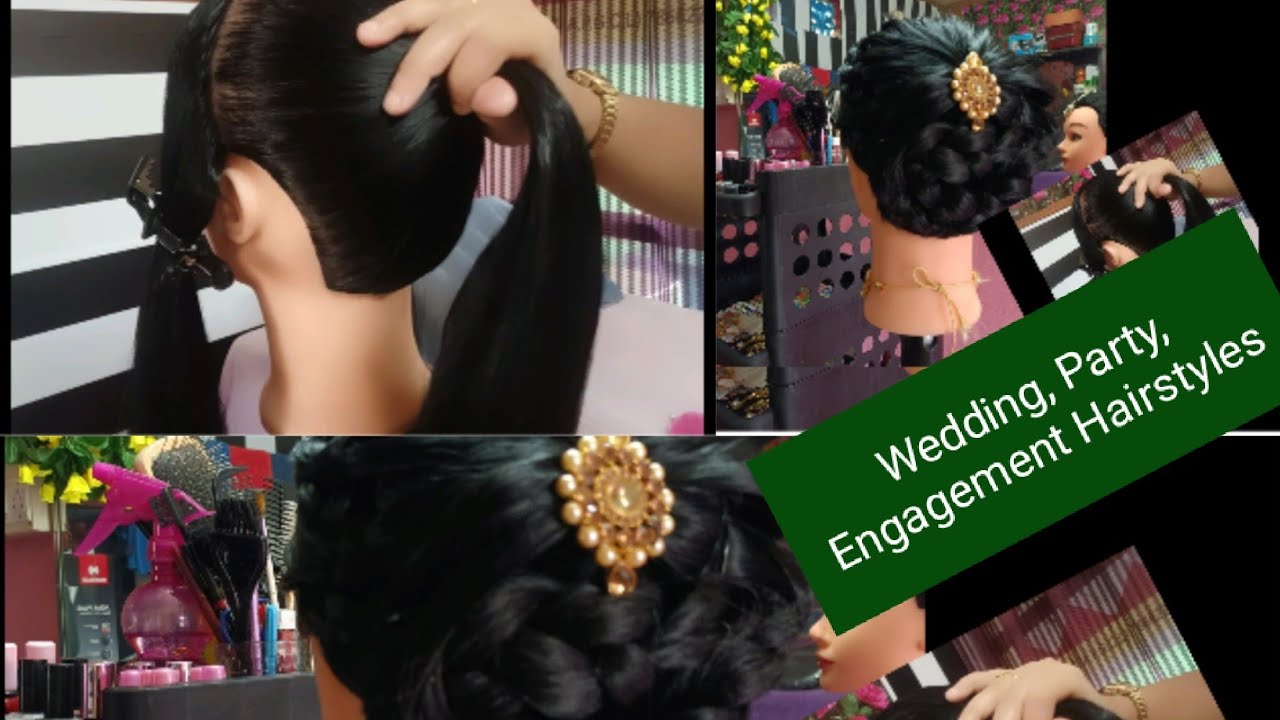 easy stylish juda hairstyle for engagement | bun hairstyle for bride | new  hairstyle - YouTube