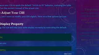 How to Fix Your Responsive Table Not Filling the Screen in CSS with display: block