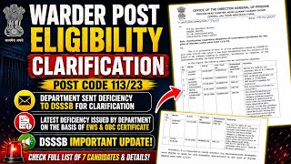 DSSSB Important Update | Department Sent Deficiency for OBC & EWS Certificates #dsssbnotice