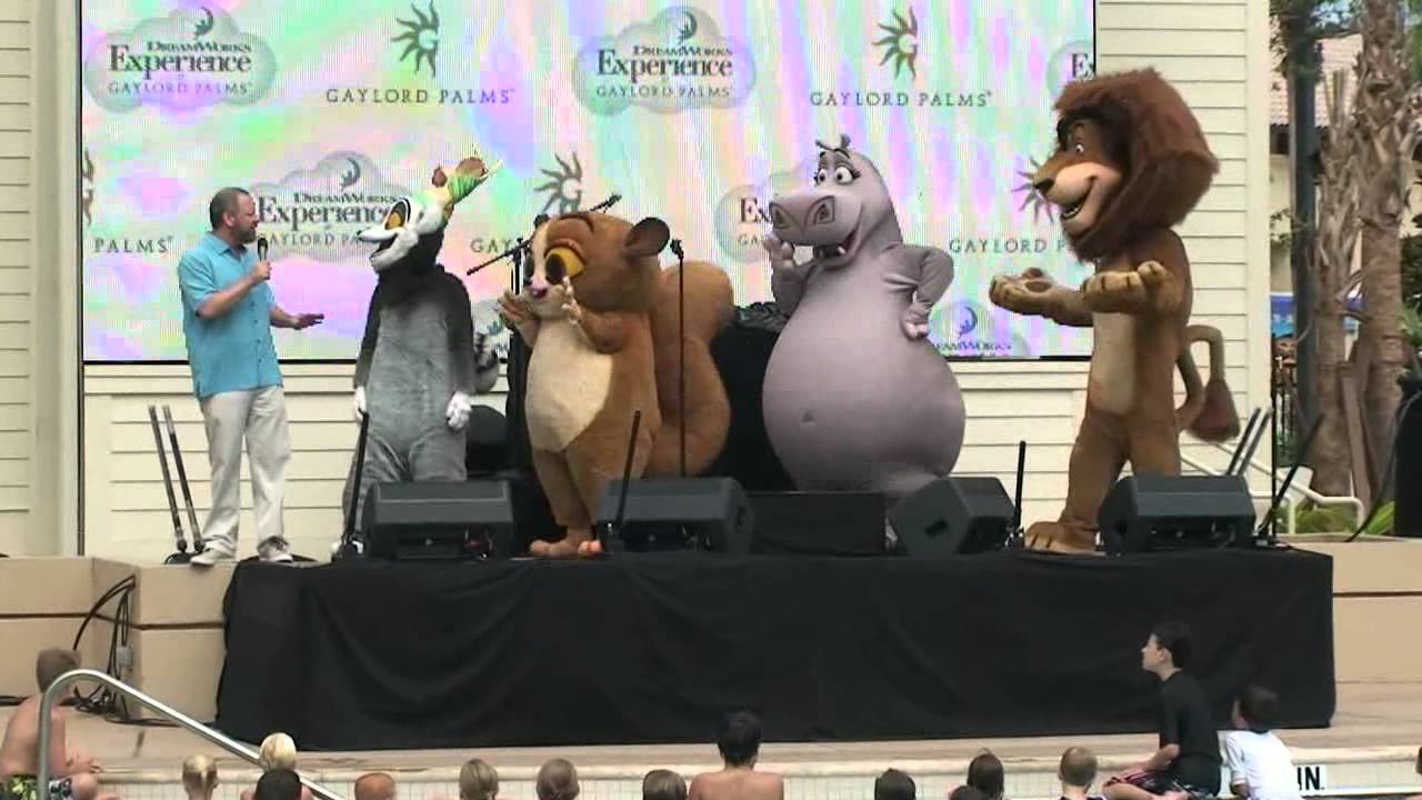 Gaylord Palms ICE! Announcement of 2012 Theme, Merry Madagascar - Alex, King Julien, Mort