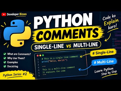 Python Comments in Hindi | Single-Line & Multi-Line Comments | Python Tutorial #2