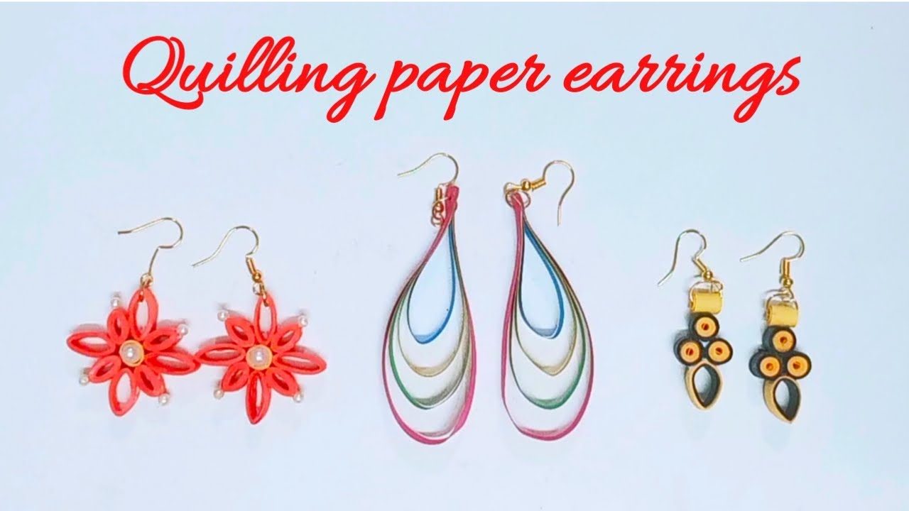 3 Paper Quilling earrings DIY Quilling earrings How to make paper