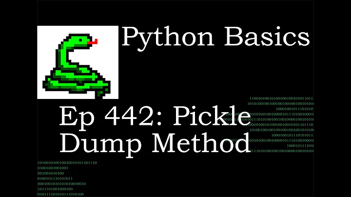 Python Basics Pickle Dump Method