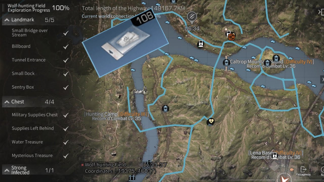 Life After Season 3: Wolf-hunting Field exploration landmark + chest + 108 formula shard